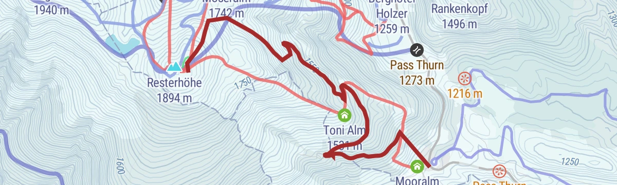 Route map: Mittersill: Skitour Resterkogel